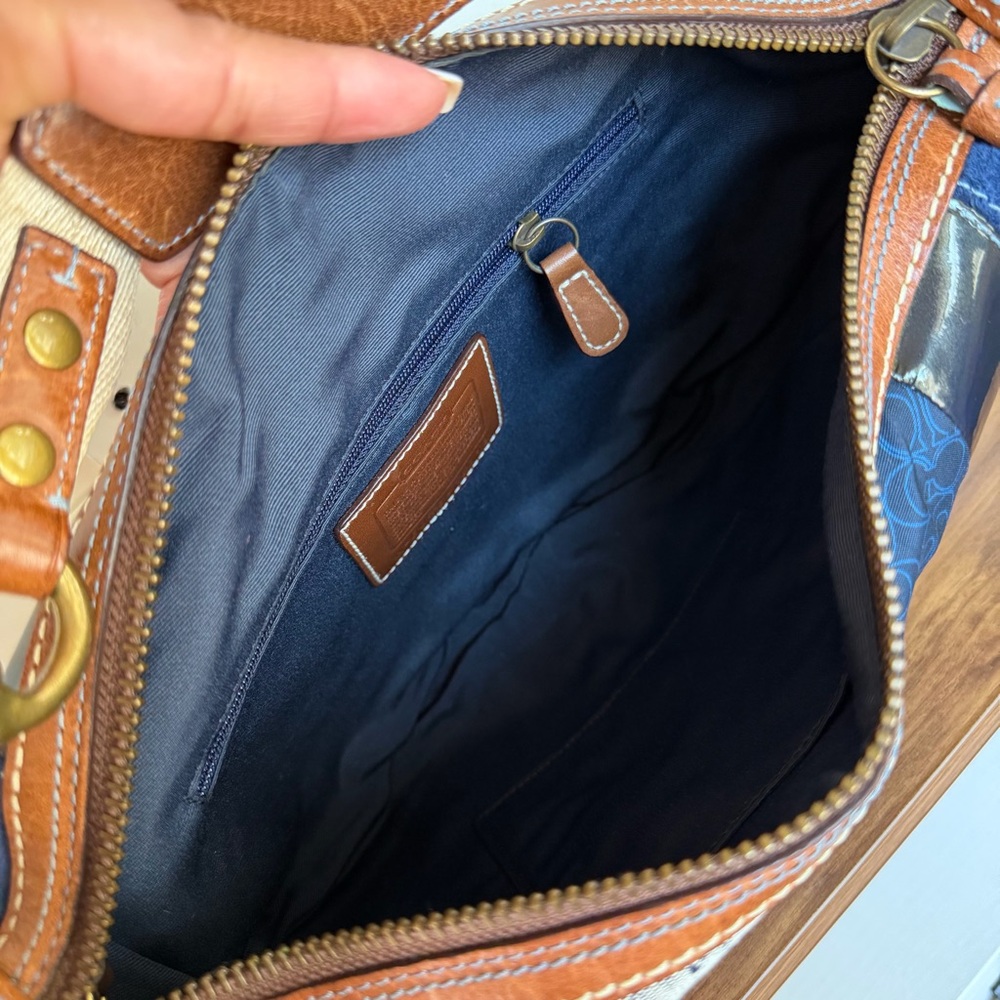 Coach Denim Patchwork Hobo Bag - image 7
